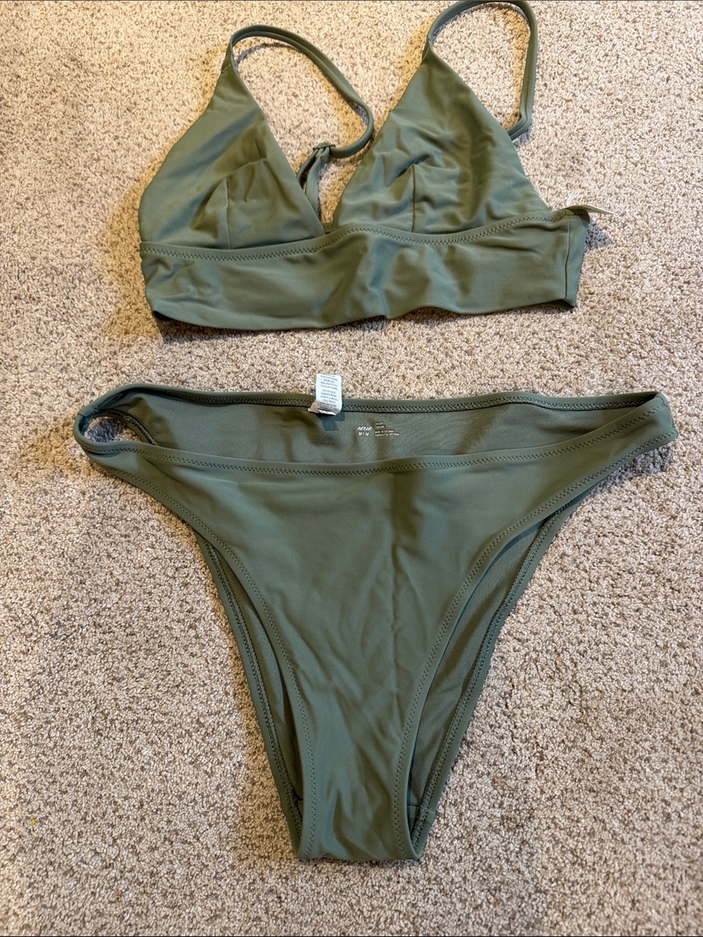 aerie Olive Green Two-Piece Bikini Set